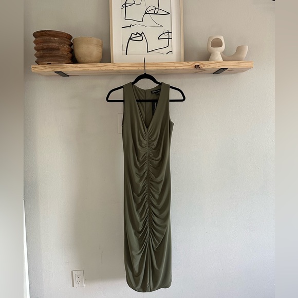 INC International Concepts Dresses & Skirts - INC Olive Green Stretch Material Bodycon Dress
